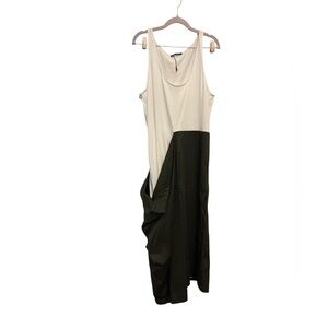Zara Asymmetrical Dress in Cream and Black